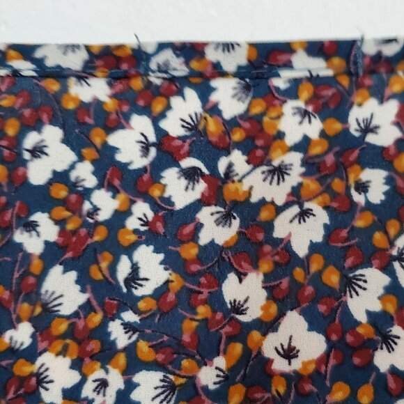 Sienna Sky Women’s Small Blue Floral Cross Tie 3/4 Sleeve Ruffle Waist Top - Picture 6 of 8